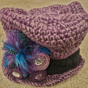 Purple Crocheted Costume Hat